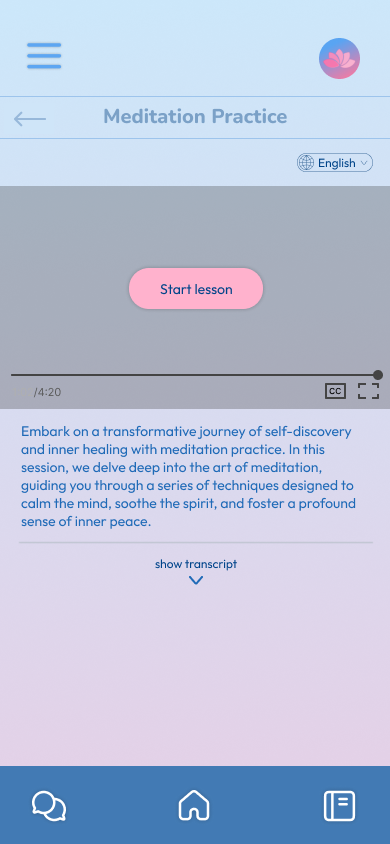 Psychoeducation video and description screen: final hi-fi mockup